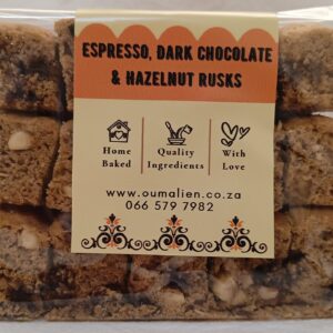 Espresso, Dark chocolate & hazelnut rusks